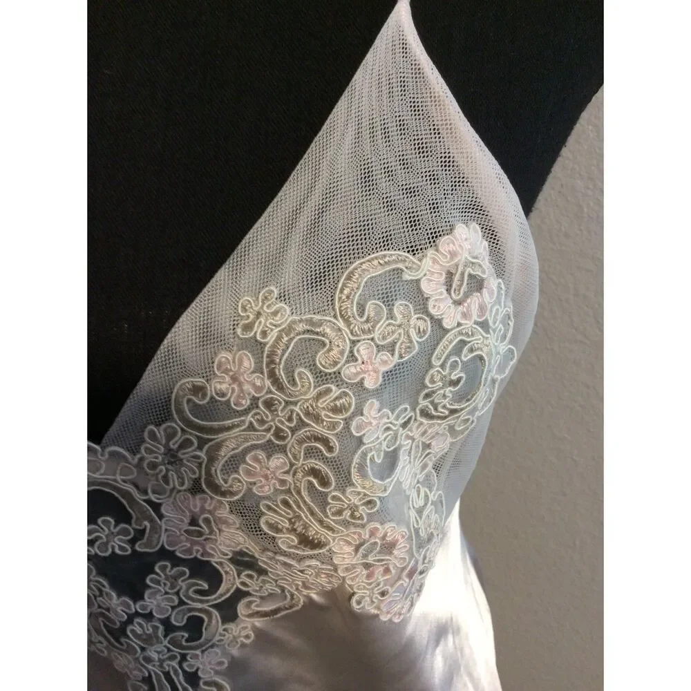 Soft Pink Slip Chemise Nightgown Dress M Lace Bodice Intimate Linea Donatella